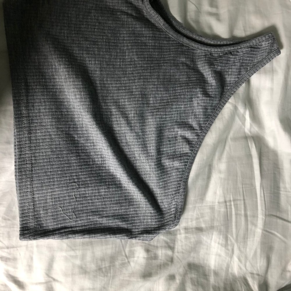 One shoulder grey shien top